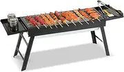 Portable Charcoal Grill Foldable | Outdoor BBQ Grill with Side Table,BBQ Grilling Outdoor Cooking Tool for Camping Hiking Backpacking Tailgating Beach