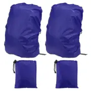 2 Pcs 40-50L Backpack Rain Covers with Drawstring Bag, L, Dark Blue Checkered