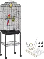 VEVOR 60 Inch Flight Bird Cage, Metal Large Parakeet Cages for Cockatiels Par...