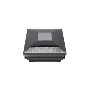 3.625" Sq. Cape May Halo Solar LED Lighted Vinyl Post Cap - Hammertone Black