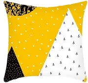 Cushion covers Cushion Covers 60cm x 60cm Yellow Black Cat Cushion Covers Invisible Zipper Sofa Cushions Outdoor Cushions Garden Cushions Linen Decorative Pillows for Home Office Car(White Yellow Tria