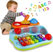YOLOMOON Musical Learning Toy Set - Xylophone, Hammer & Sensory Balls for Color