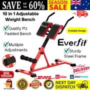 Everfit Weight Bench Adjustable Roman Chair 10 in 1 Home Gym Fitness 200kg AU