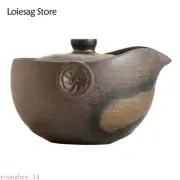 200ml Stoneware Large Gilt Hand Held Teapot Tea Bowl Lotus Rhyme Home Gaiwan