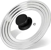 Komokeru Universal Lid for Pots and Pans Skillets, Stainless Steel Pan Cover fit Fits 6-7-8 Inch Cookware, Large Replacement Frying Pan Cover, Cast Iron Skillet Pot Lids with Heat Resistant Knob