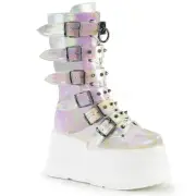 Demonia Damned-225 Gothic Cyber Punk Style Spike Details Platform Boots
