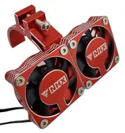 NHX RC 1/8 Twin Alum Cooling Fans w/Cover & Side Motor Mount Castle 2028 -Red