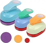 3Pcs Circle Paper Punch Set Reusable Paper Hole Punch DIY Multipurpose Handmade Circle Punch Portable Scrapbooking Punches 16mm 25mm 38mm for Paper Craft Card Making DIY Arts