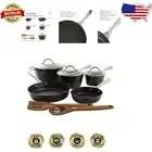 Logan 10-Piece Nonstick Aluminum Induction Cookware Set - Stylish & Versatile