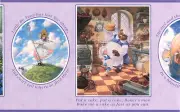 Childrens Nursery Rhymes Purple Pictures Wording Baby Wallpaper Border Wallcover