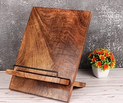 Wooden Cookbook Stand Cutting Chopping Board | Wood Cookbook Recipe Holder