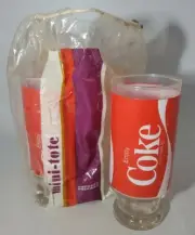 4 Vintage Enjoy Coca-Cola Coke Drinking Glasses 6-1/2" 2 1/2" mouth Classic