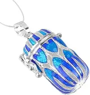 [Hohopeti] Hollow Out Grain Perfume Bottle Diy Necklace Accessory Aromatherapy Pendant Case for Essential Oil Balls