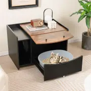 CostwayCat Litter Box Enclosure with Pull-out Drawer and Rolling Caster