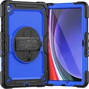 Compatible with Samsung Galaxy Tab A9 Plus SM-X210/SM-216/SM-X218 11inch Heavy Duty Shockproof TPU Case,Protective Cover W Screen Protector 380 Swivel Kickstand+Hand Strap+Shoulder Strap Tablet Case C