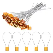 100Pcs Security Cable Seals 13" Numbered Tamper Proof Seal Self Locking Yellow