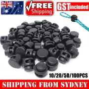 UP 100PCS Double Hole Toggle Cord Stopper Locks End Drawstring Spring Loaded AUS