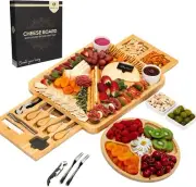 Unique Cheese Board Birthday Gifts for Women Bamboo Charcuterie Board Set