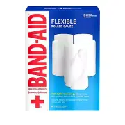 Band Aid Brand Flexible Rolled Medical Gauze, 4 in x 2.1 yd, 5 Roll