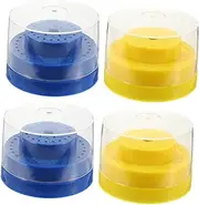 Mikinona 4Pcs Nail Drill Bits Storage Organizer Box Transparent Lid Nail Bit Holder for Compact and Lightweight Nail Drill Holder for Easy Access and Safe Storage
