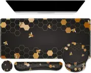 Gaming Mouse Pad with Wrist Rest+Coaster XXL Desk Mat and Keyboard W 5in1 Large