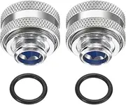 sourcing map G1/4" Water Cooling Adapter 10mm OD Compression Fitting Silver-Blue 2pcs