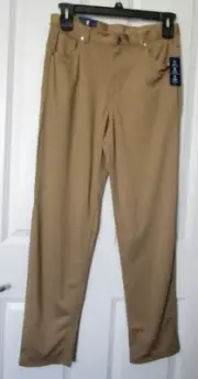 IZOD Boys Khaki Tan Stretch Performance Flat Front Pants - Size 20 Adj Waist