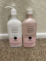 NEW Bath & Body Works FIRE Patchouli Sandalwood Bergamot Lotion & Wash
