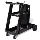 Welding Cart Trolley with 3 Shelves Workshop Organizer Utility Tool Storage
