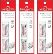 Faber-Castell Dust Free White Eraser (3X Pack of 2)