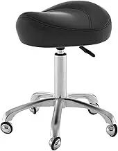 Saddle Stool Rolling Swivel Chair w/Wheels Height Adjustable Ergonomic Dental Saddle Chair for Hygienic Clinic Salon Tatoo Massage Office