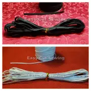 Full Roll 180 Yards Of Sewing Elastic White / Black 1/8" 3MM, 1/4" 6MM DIY MASKS