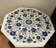 2' White Marble Table Top dining coffee side inlay Pietra Dura antique Decor s87