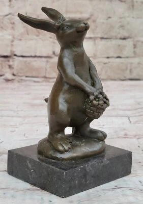 Statue Sculpture Rabbit Hare Wildlife Art Deco Style Art Nouveau Style Bronze NR