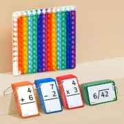 Flash Cards + Pop Fidget Chart- 156 Hole Punched Math Game Multiplication QG