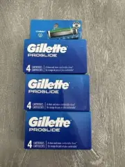 NEW 3 Packs Gillette Fusion PROGLIDE Razor Refills, 12 Cartridges