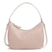 Vera Bradley Cotton Frannie Crescent Crossbody Purse Rose Quartz