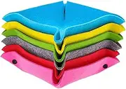 OliviaLiving Felt Valet Tray, Fold Felt Desktop Storage Basket Makeup Organizing Basket for Home Office Writing Desk Lovely Caddy Containers (Multi-Color,6-Pack)