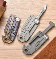 EDC Titanium Multi Portable Tools Card Bottle Opener Folding Knife Simple Ruler