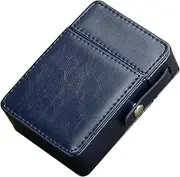 [ARKCHIU] PU Leather Cigarette Case with Lighter Holder for Men and Women Unisex for Hold 20 Cigarettes Blue,One Size