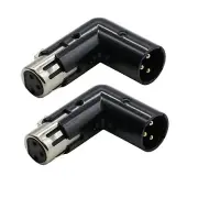 2x 3-Pin XLR Angle Adapter-Dual Male & Female Connector w 4 Adjustable Positions