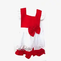 在飛比找樂天市場購物網優惠-紅白雙色小红帽圍裙 兒童圍裙【BlueCat】【JI2384