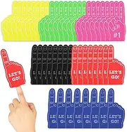 48 Pieces Mini Foam Fingers Sport Party Favors Cheerleader Present Sports Fan Foam Finger #1 Basketball Baseball Football Soccer Team for Sports Hand Themed Party Games Supplies Sporting Event