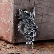 Dragon Skull Stainless Steel Men Pendant Necklace
