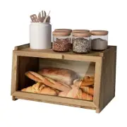 Bread Box Large Kitchen Countertop Storage Acacia Wood Wooden Container Clear