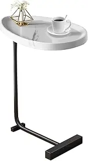 C Shaped End Table, C Table for Couch,Coffee End Table,Sofa Snack Side Side Tables,with Metal Frame, Industrial, for Living Room,Bedroom (Style D)
