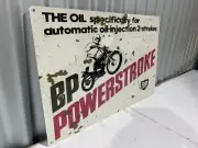 BP POWERSTROKE MOTORCYCLE OIL METAL SIGN ADVERTISING