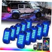 Bluetooth RGB LED Rock Lights Kit, Multicolor Neon 10 Pcs Upgraded Model-2