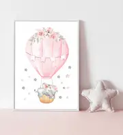 [Namly Design] Poster – Elephant Dreams: A Whimsical Hot Air Balloon Adventure