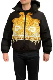 Versace Men's Barocco Reversible Hooded Full Zip Parka Jacket US M IT 50